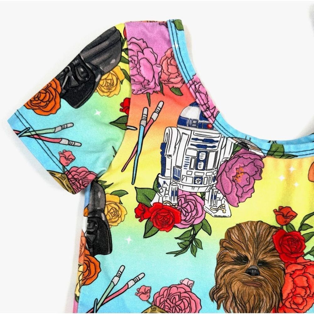 WILD RICH KIDS Girl Star Wars Mickey Crop Top Set 7/8 Galaxy Y2K Inspired - Picture 3 of 16